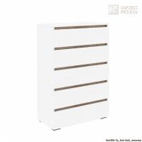 Комод Кортекс Мебель БАРИ 80-5ш (Белый/Белый/Дуб Сонома)