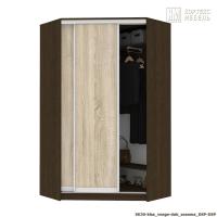 Шкаф КортексМебель Сенатор ШК30 классика угловой ДД (Венге тёмный/Дуб сонома)