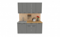 Кухня ЭлиГард LION 1,6 (1) (Дымчатый алмаз/Дуб бунратти)