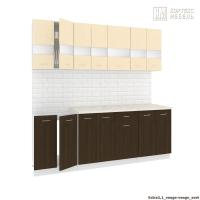 Кухня КортексМебель Корнелия ЭКСТРА 2,1 (Венге светлый/Венге тёмный/Марсель)