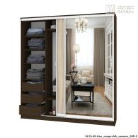 Шкаф КортексМебель Сенатор ШК12-45 классика ДЗ (Венге тёмный/Дуб сонома)