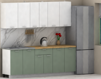 Кухня ЭлиГард LION 2,2 (Белый/Самшит/Дуб бунратти)