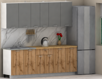 Кухня ЭлиГард LION 2,2 (Дымчатый алмаз/Дуб натуральный/Дуб бунратти)