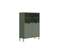 Шкаф BRW Paloma REG2W2D/140 (Черный/Дымчатый зеленый)
