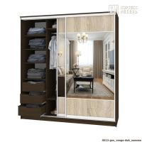 Шкаф КортексМебель Сенатор ШК12 геометрия (Венге тёмный/Дуб сонома)