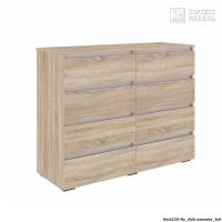Комод Кортекс Мебель БАРИ 120-8ш (Дуб Сонома/Дуб Сонома/Белый)