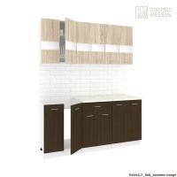 Кухня КортексМебель Корнелия ЭКСТРА 1,7 (Дуб сонома/Венге тёмный/Мадрид)