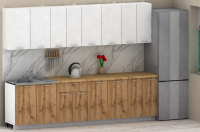 Кухня ЭлиГард LION 2,8 (Белый/Дуб натуральный/Дуб бунратти)