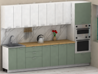 Кухня ЭлиГард LION 3,0 (Белый/Самшит/Дуб бунратти)