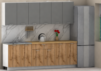 Кухня ЭлиГард LION 2,4 (Дымчатый алмаз/Дуб натуральный/Дуб бунратти)