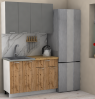 Кухня ЭлиГард LION 1,2 (Дымчатый алмаз/Дуб натуральный/Дуб бунратти)