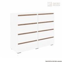 Комод Кортекс Мебель БАРИ 120-8ш (Белый/Белый/Дуб Сонома)