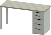 Стол письменный Mebelain ИНГАР 2/5T Беленый дуб/Белый