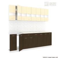 Кухня КортексМебель Корнелия ЭКСТРА 2,3 (Венге светлый/Венге тёмный/Королевский опал)