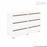 Комод Кортекс Мебель БАРИ 120-6ш (Белый/Белый/Дуб Сонома)