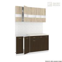 Кухня КортексМебель Корнелия ЭКСТРА 1,5 (Дуб сонома/Венге тёмный/Марсель)