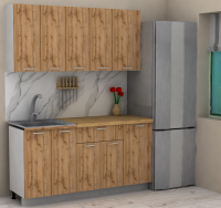 Кухня ЭлиГард LION 1,6 (1) (Дуб натуральный/Дуб бунратти)