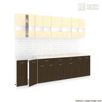 Кухня КортексМебель Корнелия ЭКСТРА 2,5 (Венге светлый/Венге тёмный/Марсель)