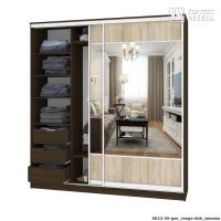 Шкаф КортексМебель Сенатор ШК12-45 геометрия (Венге тёмный/Дуб сонома)