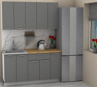 Кухня ЭлиГард LION 1,5 (Дымчатый алмаз/Дуб бунратти)