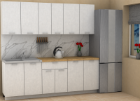 Кухня ЭлиГард LION 2,2 (Белый/Дуб бунратти)