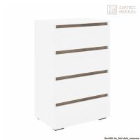 Комод Кортекс Мебель БАРИ 60-4ш (Белый/Белый/Дуб Сонома)