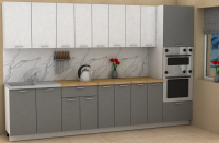 Кухня ЭлиГард LION 3,2 (Белый/Дымчатый алмаз/Дуб бунратти)