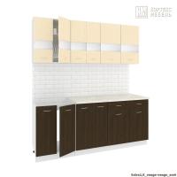 Кухня КортексМебель Корнелия ЭКСТРА 1,9 (Венге светлый/Венге тёмный/Мадрид)