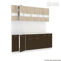 Кухня КортексМебель Корнелия ЭКСТРА 2,0 (Дуб сонома/Венге тёмный/Королевский опал)