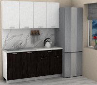 Кухня ЭлиГард LION 1,6 (2) (Белый/Дуб марбург/Королевский опал)