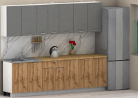 Кухня ЭлиГард LION 2,6 (Дымчатый алмаз/Дуб натуральный/Дуб бунратти)