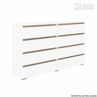 Комод Кортекс Мебель БАРИ 160-8ш (Белый/Белый/Дуб Сонома)