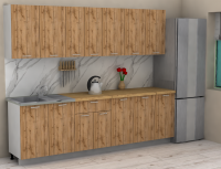 Кухня ЭлиГард LION 2,6 (Дуб натуральный/Дуб бунратти)