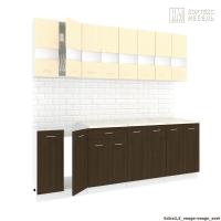 Кухня КортексМебель Корнелия ЭКСТРА 2,4 (Венге светлый/Венге тёмный/Марсель)