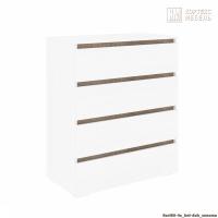 Комод Кортекс Мебель БАРИ 80-4ш (Белый/Белый/Дуб Сонома)