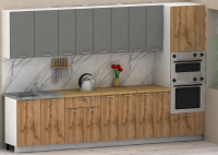 Кухня ЭлиГард LION 3,2 (Дымчатый алмаз/Дуб натуральный/Дуб бунратти)