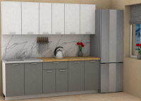 Кухня ЭлиГард LION 2,2 (Белый/Дымчатый алмаз/Дуб бунратти)