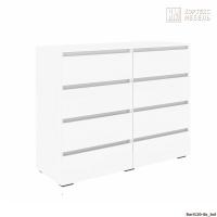 Комод Кортекс Мебель БАРИ 120-8ш (Белый/Белый/Белый)