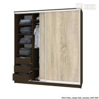 Шкаф КортексМебель Сенатор ШК12 классика ДД (Венге тёмный/Дуб сонома)