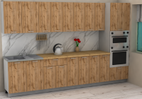 Кухня ЭлиГард LION 3,2 (Дуб натуральный/Дуб бунратти)