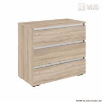 Комод Кортекс Мебель БАРИ 80-3ш (Дуб Сонома/Дуб Сонома/Белый)