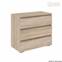Комод Кортекс Мебель БАРИ 80-3ш (Дуб Сонома/Дуб Сонома/Дуб Сонома)