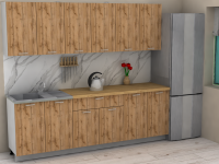 Кухня ЭлиГард LION 2,4 (Дуб натуральный/Дуб бунратти)