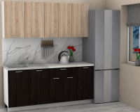 Кухня ЭлиГард LION 1,8 (Дуб сонома/Дуб марбург/Королевский опал)