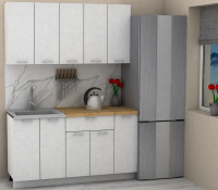 Кухня ЭлиГард LION 1,5 (Белый/Дуб бунратти)