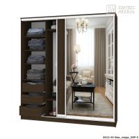 Шкаф КортексМебель Сенатор ШК12-45 классика ДЗ (Венге тёмный)