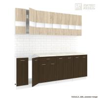 Кухня КортексМебель Корнелия ЭКСТРА 2,3 (Дуб сонома/Венге тёмный/Марсель)