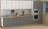 Кухня ЭлиГард LION 3,6 (Белый/Дымчатый алмаз/Дуб бунратти)