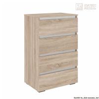 Комод Кортекс Мебель БАРИ 60-4ш (Дуб Сонома/Дуб Сонома/Белый)