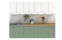 Кухня ЭлиГард LION 2,6 (Белый/Самшит/Дуб бунратти)